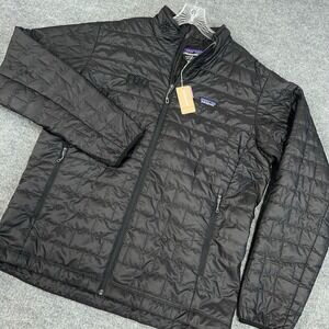 Patagonia Puffer Jacket Men XL Black Nano Puff NEW *Logo Read* Outdoor Gorp